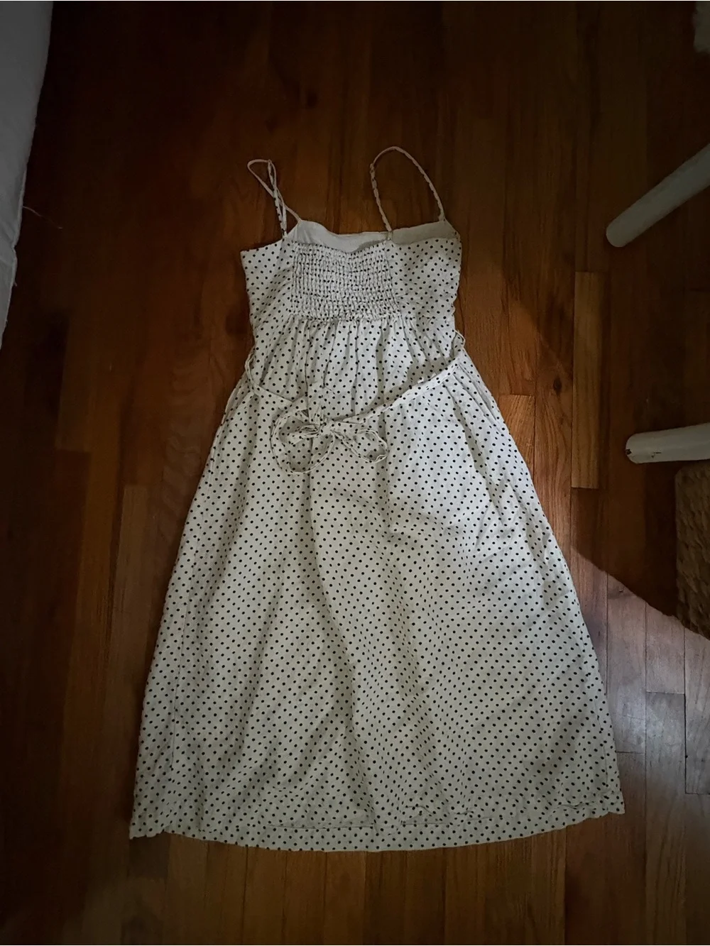 kate spade Cream and Black Polka Dot Spaghetti Strap Midi Dress